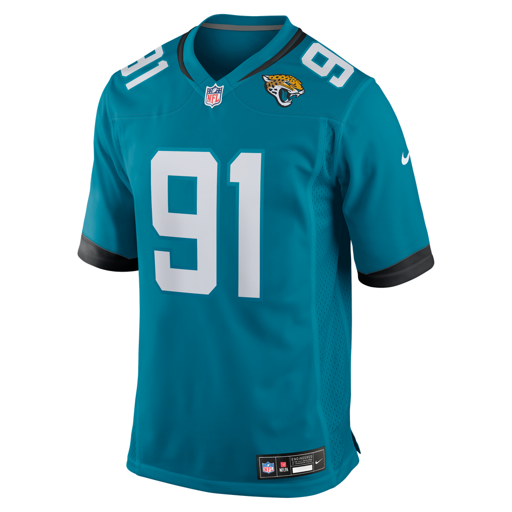 Men's Jacksonville Jaguars Arik Armstead Nike  Teal Team Game Jersey - Image 3