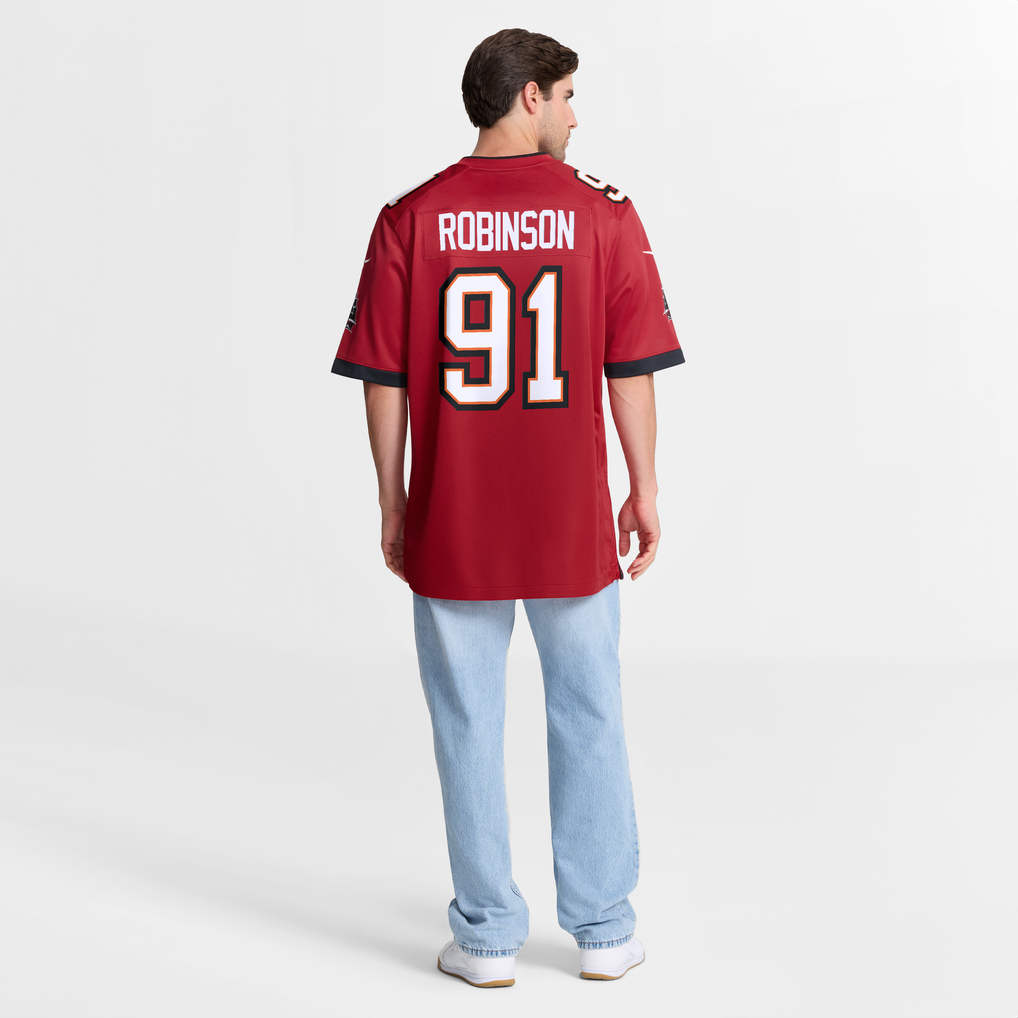 Men's Tampa Bay Buccaneers A'Shawn Robinson Nike Red Team Game Jersey - Image 4