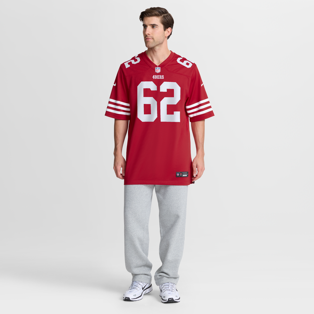 Men's San Francisco 49ers Austen Pleasants Nike  Scarlet Team Game Jersey - Image 8