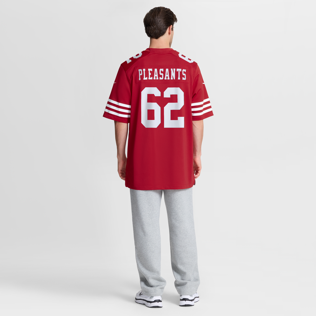 Men's San Francisco 49ers Austen Pleasants Nike  Scarlet Team Game Jersey - Image 9