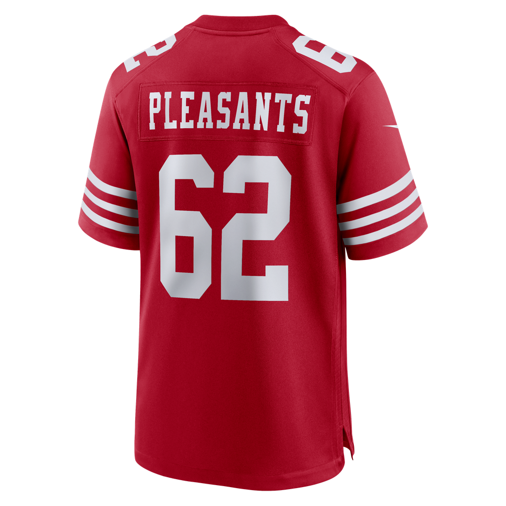 Men's San Francisco 49ers Austen Pleasants Nike  Scarlet Team Game Jersey - Image 4