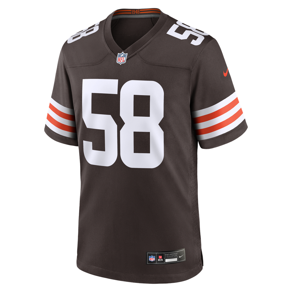 Men's Cleveland Browns Austin Barber Nike Brown Team Game Jersey - Image 5