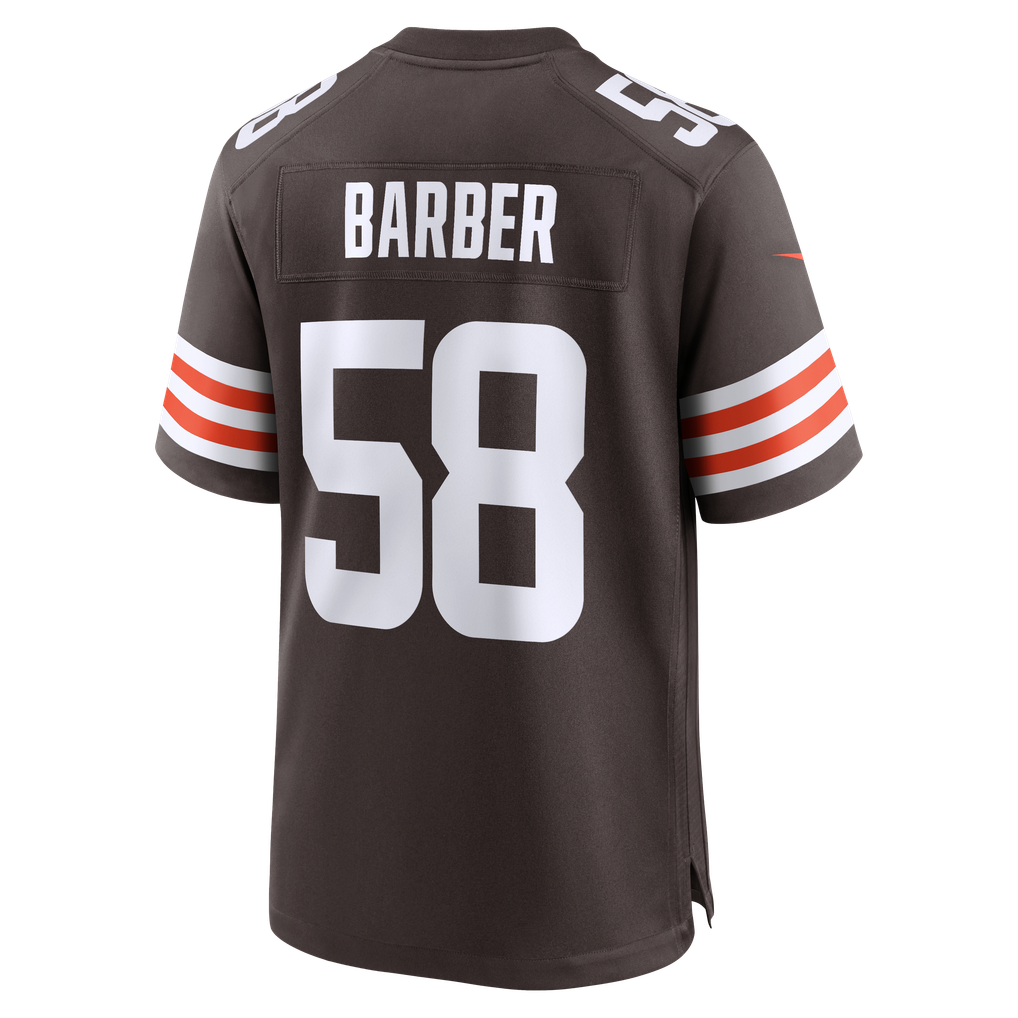 Men's Cleveland Browns Austin Barber Nike Brown Team Game Jersey - Image 6