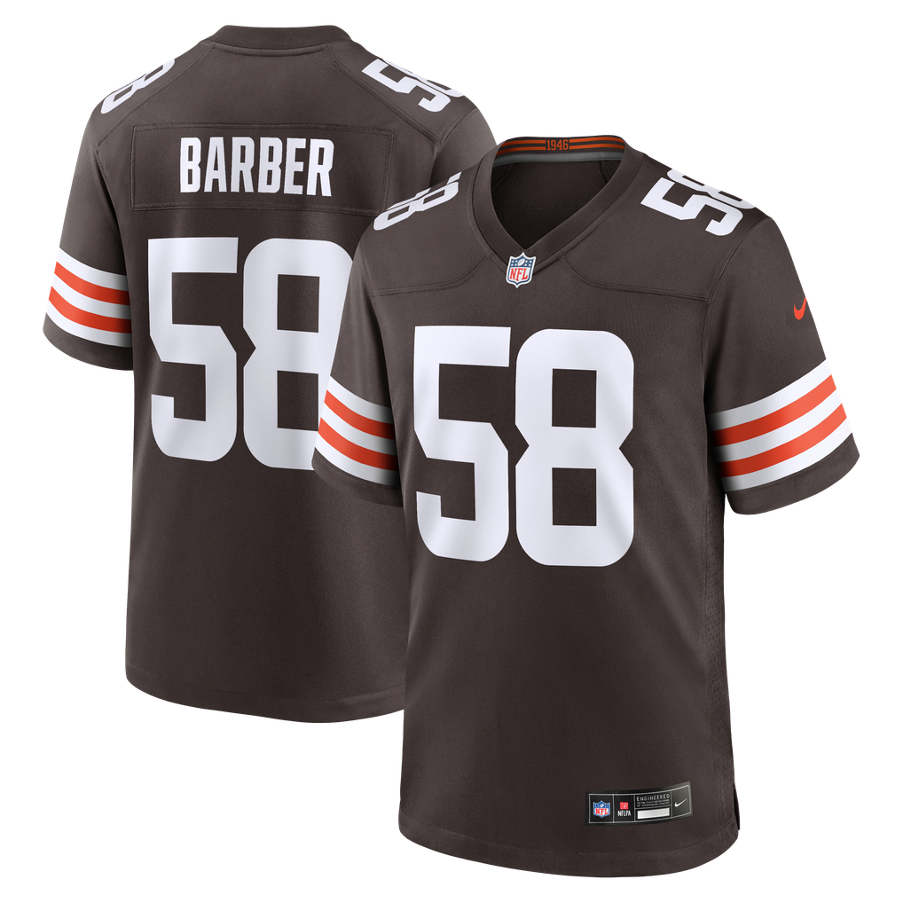 Men's Cleveland Browns Austin Barber Nike Brown Team Game Jersey - Image 1