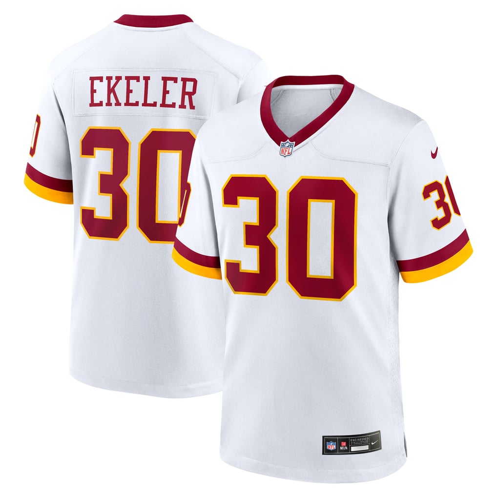 Men's Washington Commanders Austin Ekeler Nike White Game Super Bowl Era Jersey - Image 2