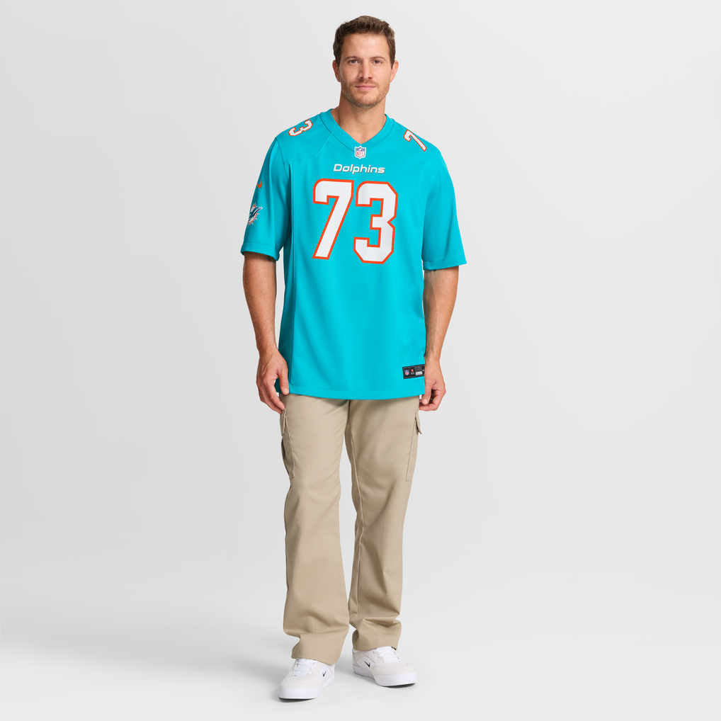 Men's Miami Dolphins Austin Jackson Nike Aqua Game Jersey - Image 8