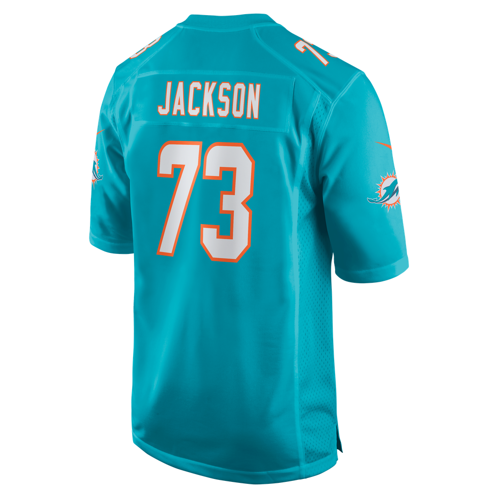 Men's Miami Dolphins Austin Jackson Nike Aqua Game Jersey - Image 4
