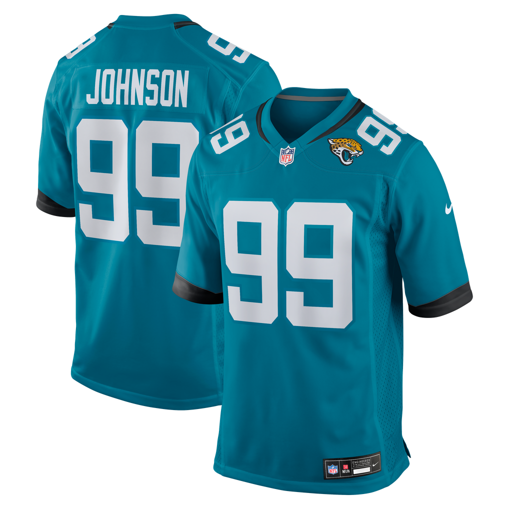 Men's Jacksonville Jaguars Austin Johnson Nike  Teal Team Game Jersey - Image 2