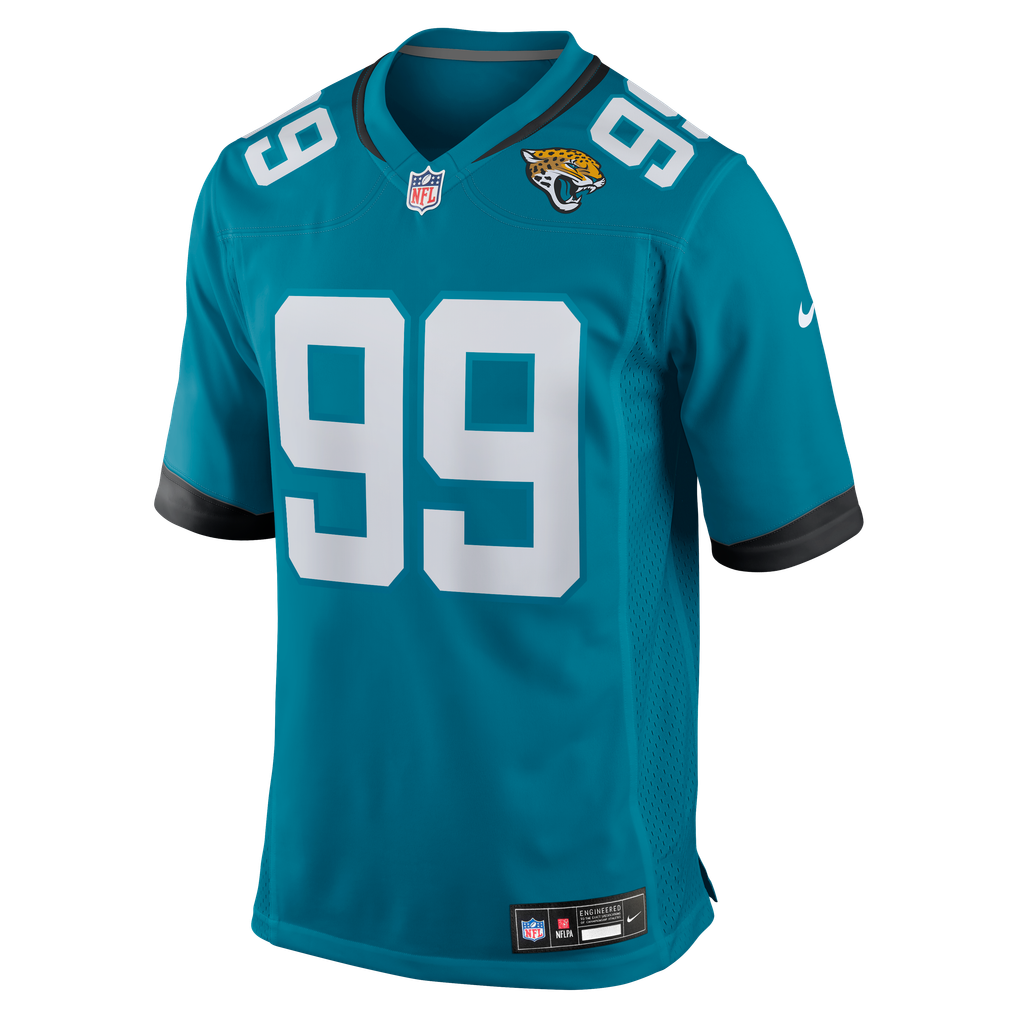 Men's Jacksonville Jaguars Austin Johnson Nike  Teal Team Game Jersey - Image 3