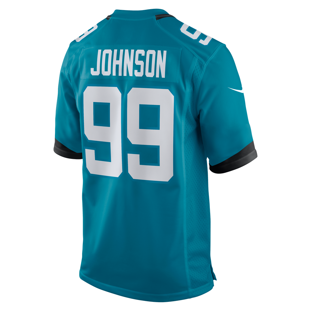 Men's Jacksonville Jaguars Austin Johnson Nike  Teal Team Game Jersey - Image 4