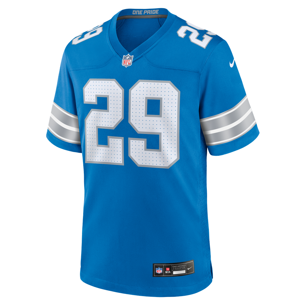 Men's Detroit Lions Avonte Maddox Nike  Blue Team Game Jersey - Image 3