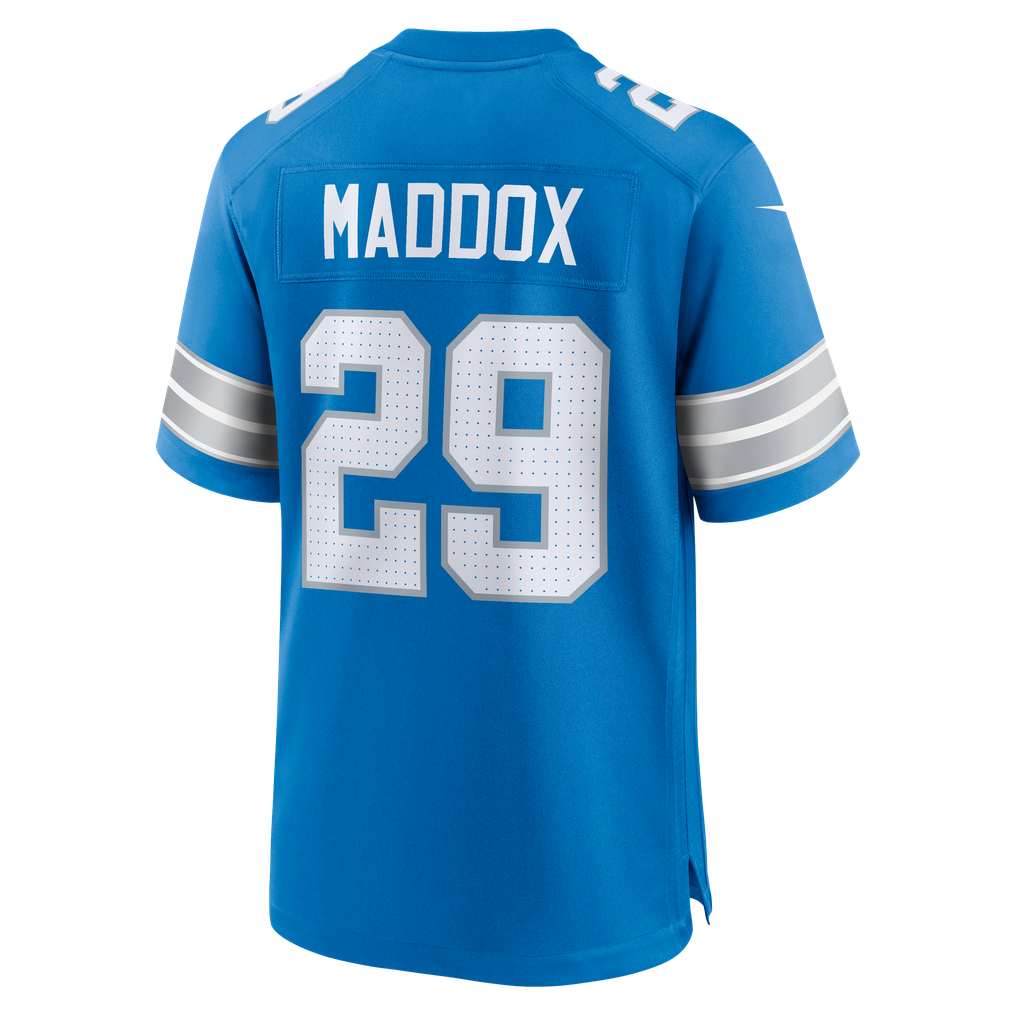 Men's Detroit Lions Avonte Maddox Nike  Blue Team Game Jersey - Image 4