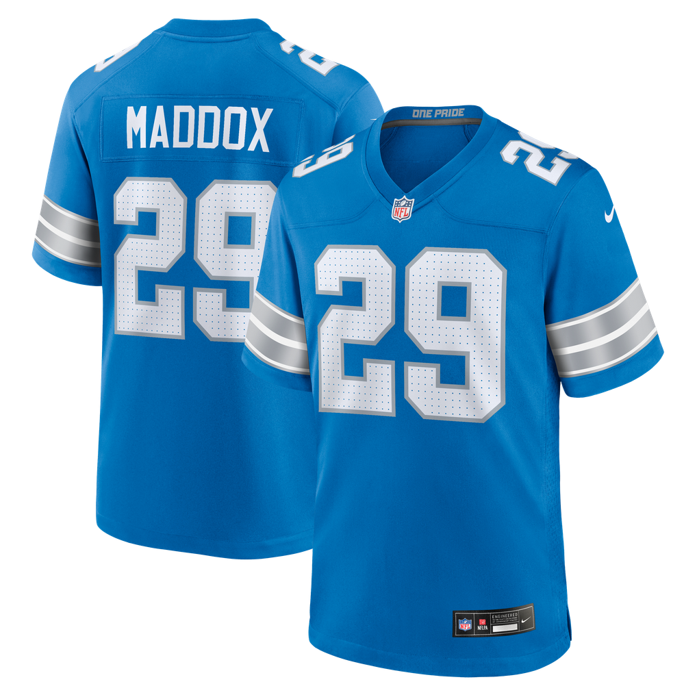 Men's Detroit Lions Avonte Maddox Nike  Blue Team Game Jersey - Image 1