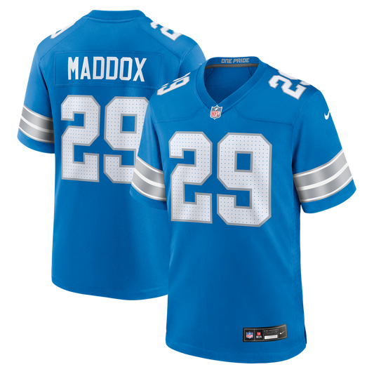Men's Detroit Lions Avonte Maddox Nike  Blue Team Game Jersey - Image 1