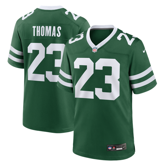 Men's New York Jets Azareye'h Thomas Nike Legacy Green Team Game Jersey - Image 1