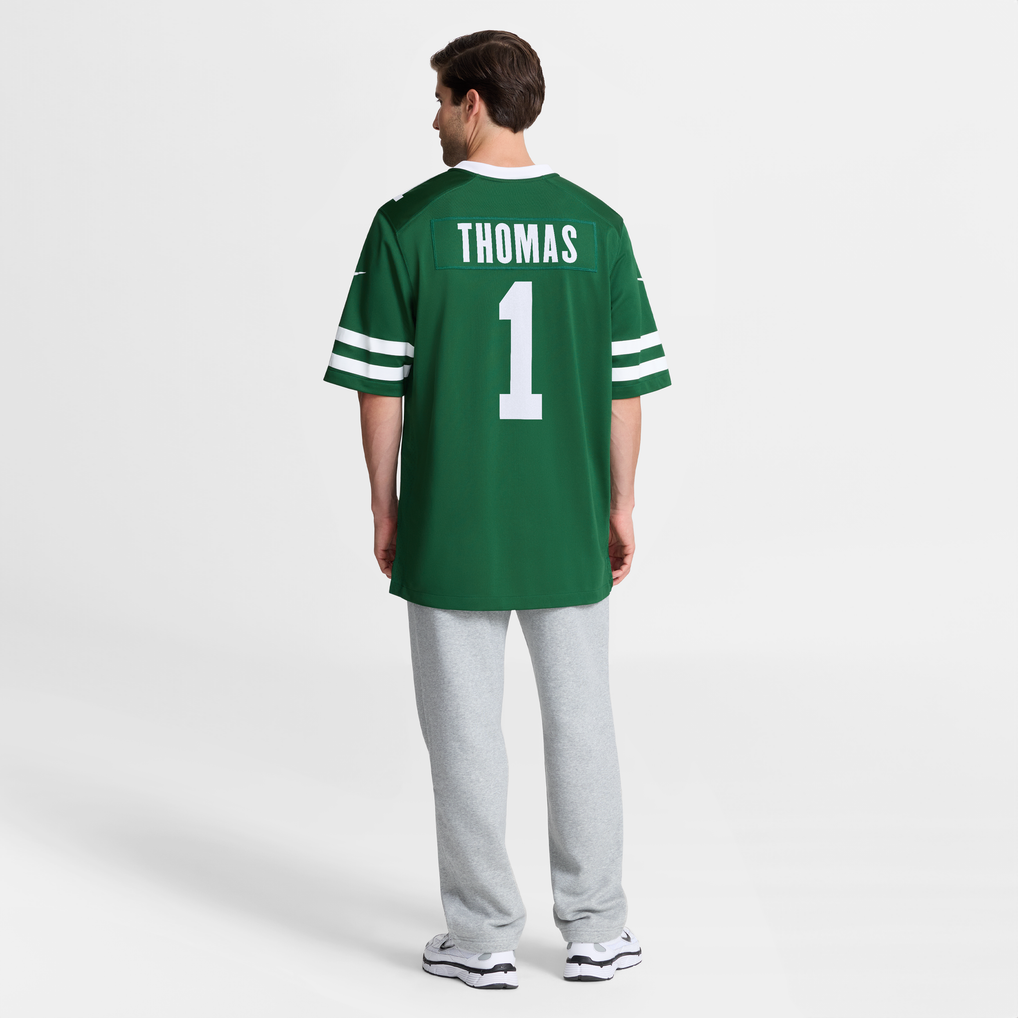Men's New York Jets Azareye'h Thomas Nike Legacy Green Team Game Jersey - Image 4