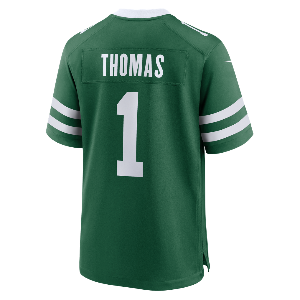 Men's New York Jets Azareye'h Thomas Nike Legacy Green Team Game Jersey - Image 6