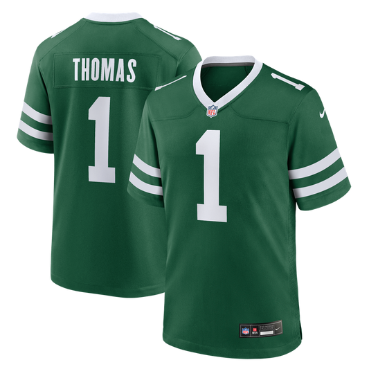 Men's New York Jets Azareye'h Thomas Nike Legacy Green Team Game Jersey - Image 1