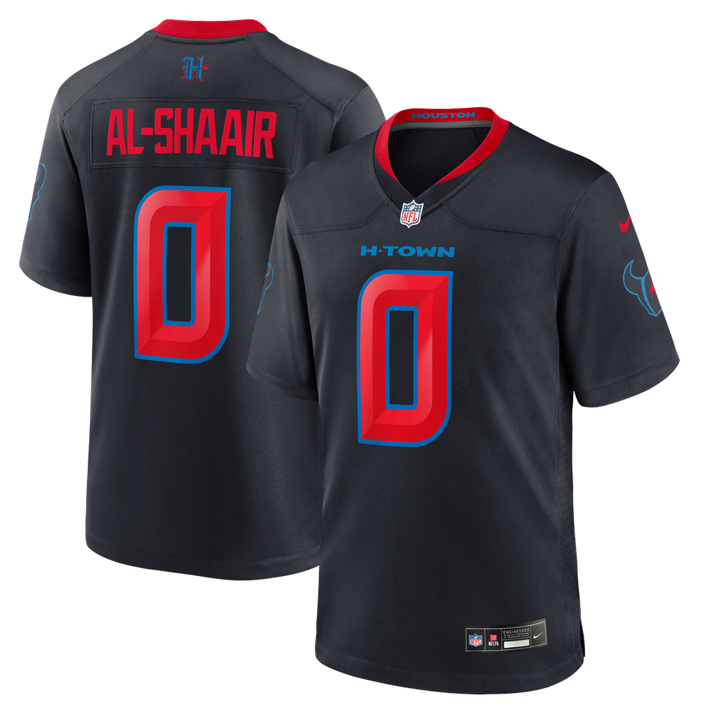 Men's Houston Texans Azeez Al-Shaair Nike Navy Alternate Game Jersey - Image 2