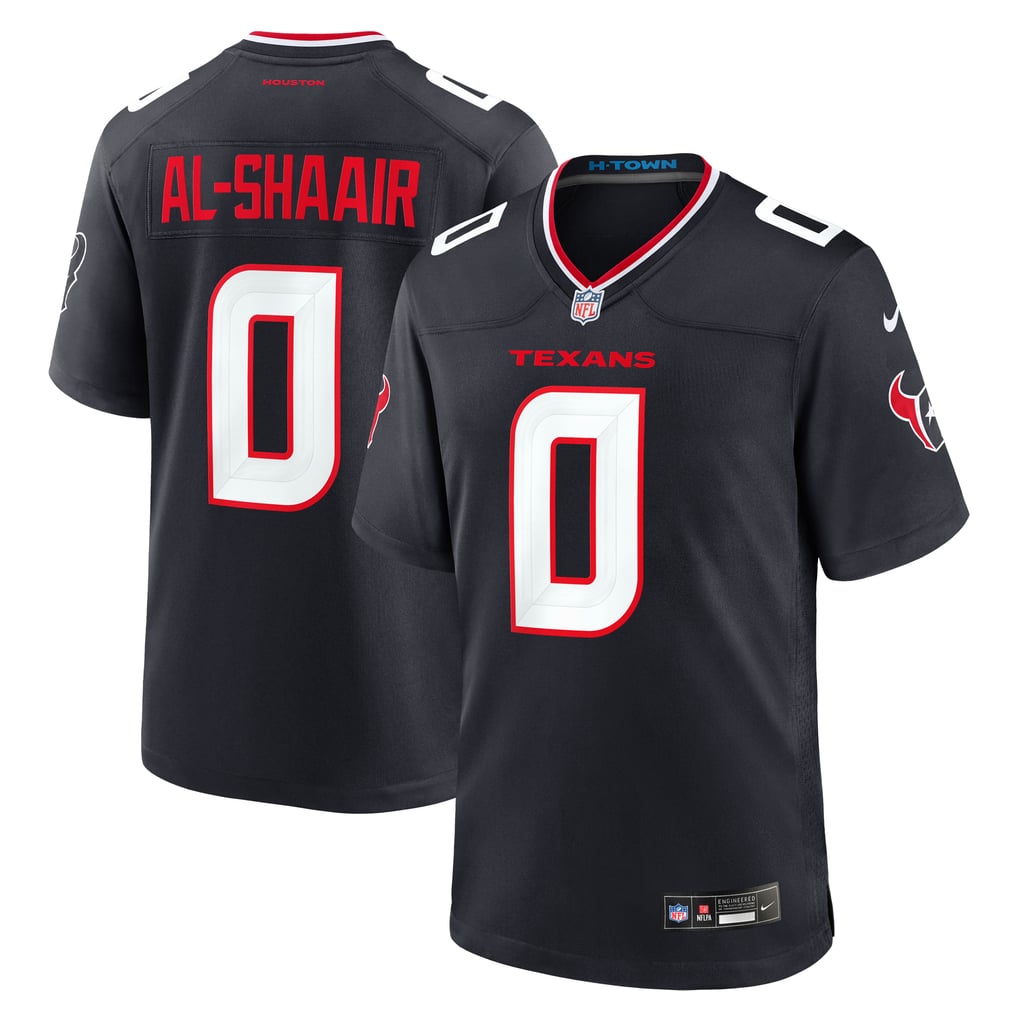 Men's Houston Texans Azeez Al-Shaair Nike  Navy Team Game Jersey - Image 2