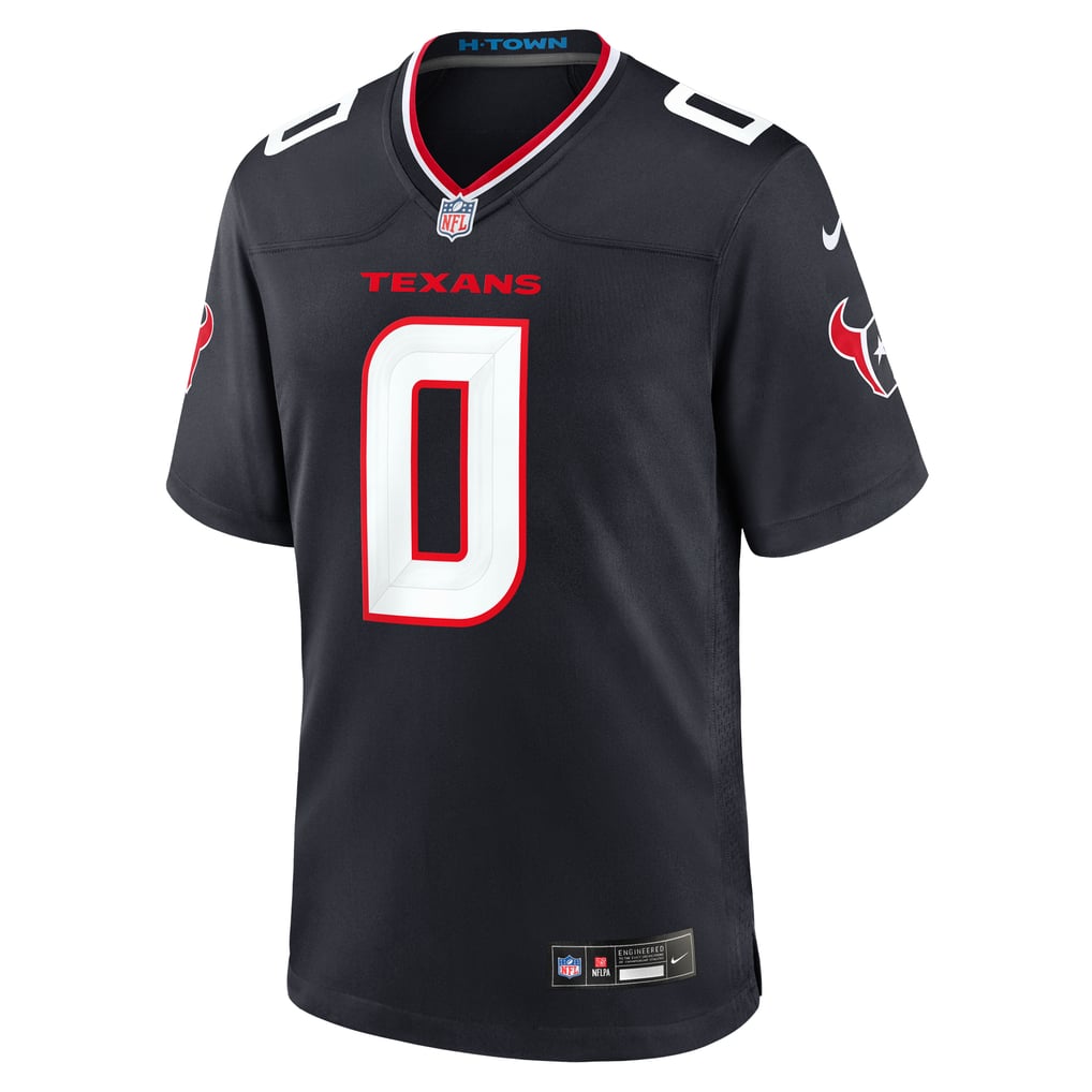 Men's Houston Texans Azeez Al-Shaair Nike  Navy Team Game Jersey - Image 3