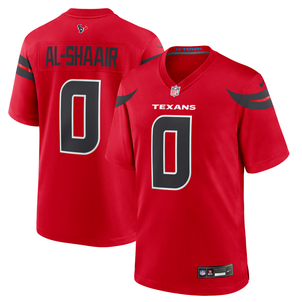 Men's Houston Texans Azeez Al-Shaair Nike Red Alternate Game Jersey - Image 2