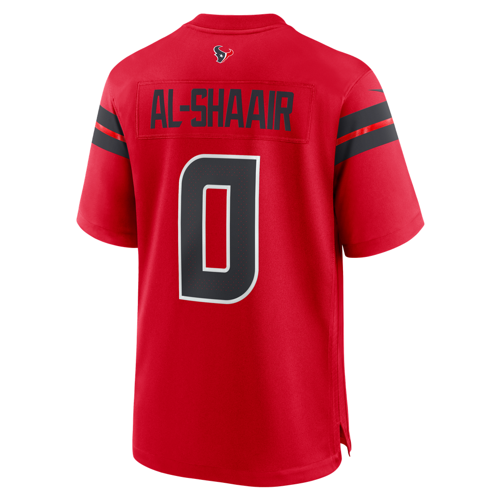 Men's Houston Texans Azeez Al-Shaair Nike Red Alternate Game Jersey - Image 4