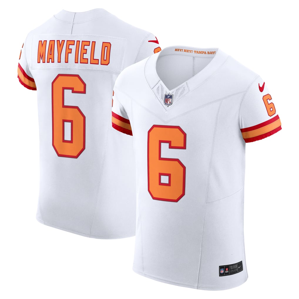Men's Tampa Bay Buccaneers Baker Mayfield Nike White  The '76 Jersey Vapor F.U.S.E. Elite Jersey - Image 2