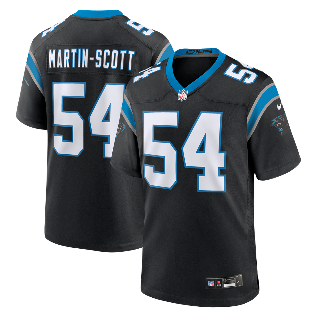 Men's Carolina Panthers Bam Martin Scott Nike Black Team Game Jersey - Image 2