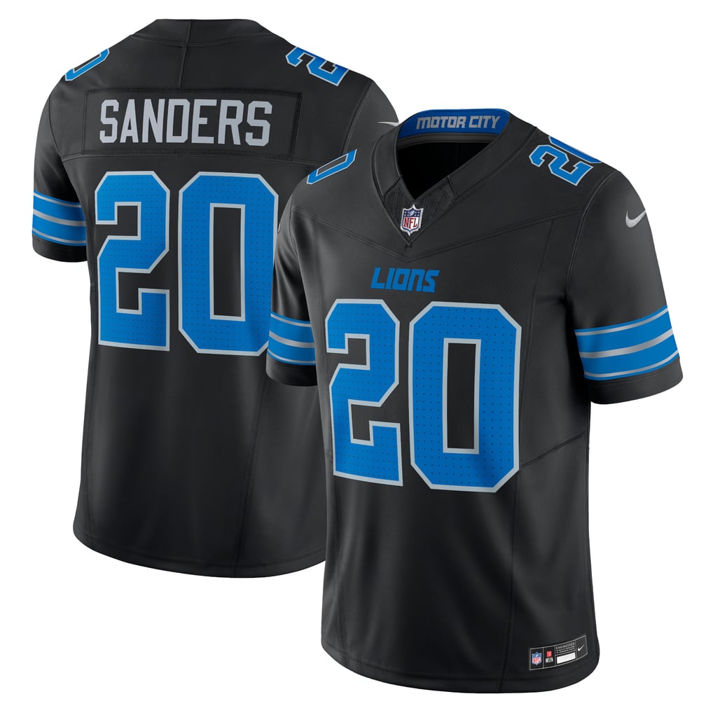 Men's Detroit Lions Barry Sanders Nike Black 2nd Alternate Vapor F.U.S.E. Limited Jersey - Image 2