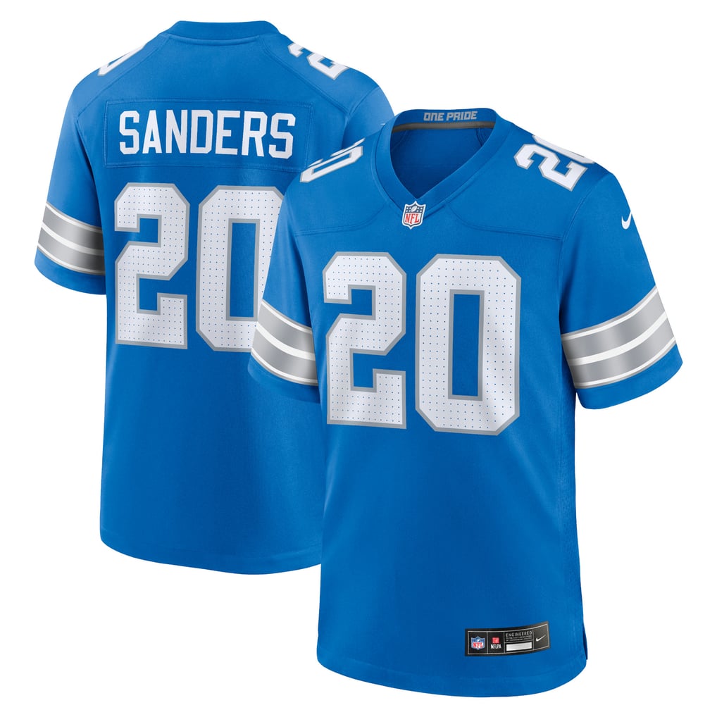 Men's Detroit Lions Barry Sanders Nike Blue Retired Player Game Jersey - Image 2