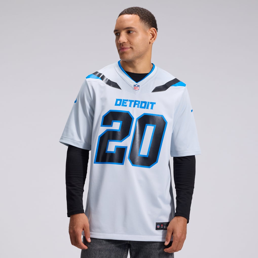 Men's Detroit Lions Barry Sanders Nike Silver 2026 Rivalries Collection Game Jersey - Image 3