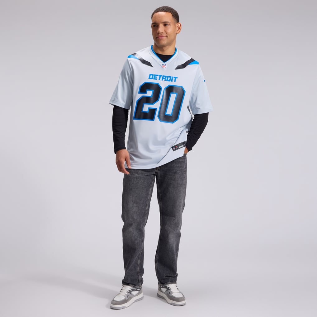 Men's Detroit Lions Barry Sanders Nike Silver 2026 Rivalries Collection Game Jersey - Image 5