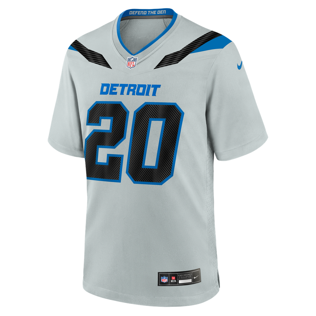 Men's Detroit Lions Barry Sanders Nike Silver 2026 Rivalries Collection Game Jersey - Image 7