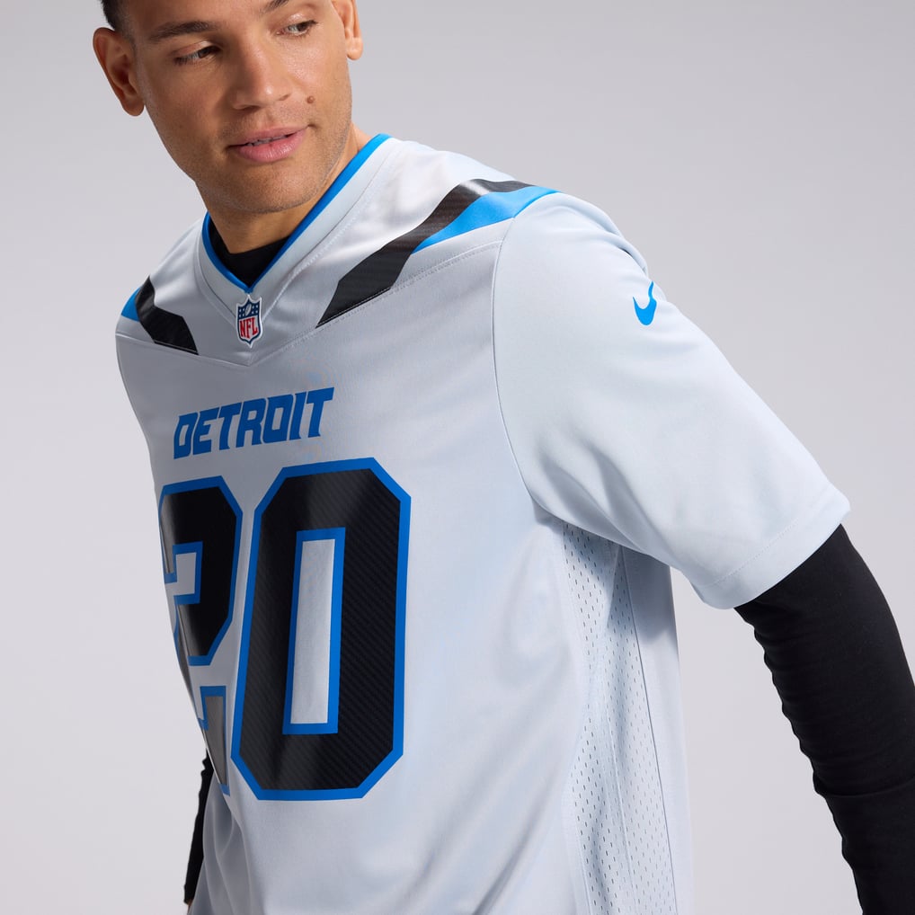 Men's Detroit Lions Barry Sanders Nike Silver 2026 Rivalries Collection Game Jersey - Image 10