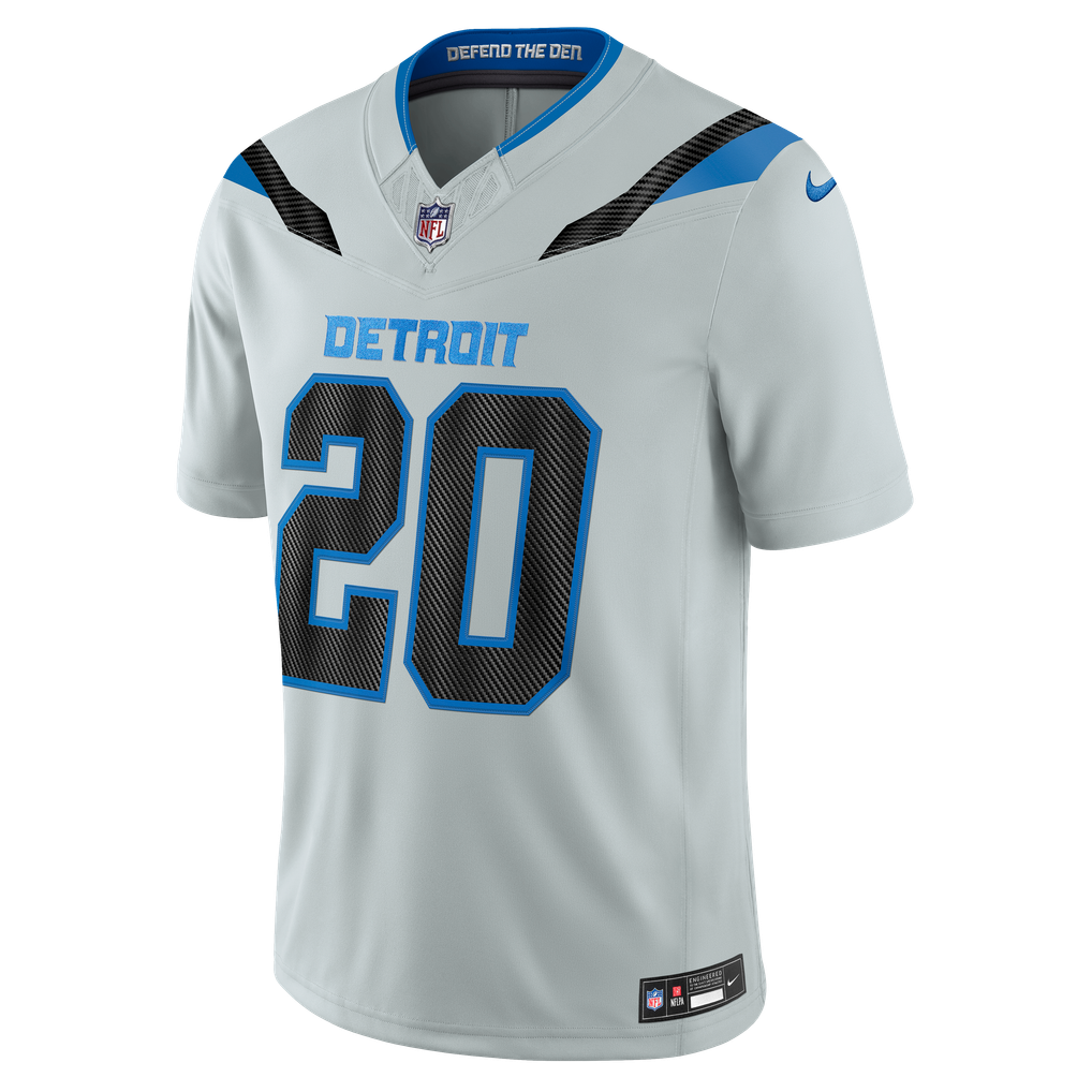 Men's Detroit Lions Barry Sanders Nike Silver 2026 Rivalries Collection Stitched Limited Jersey - Image 3
