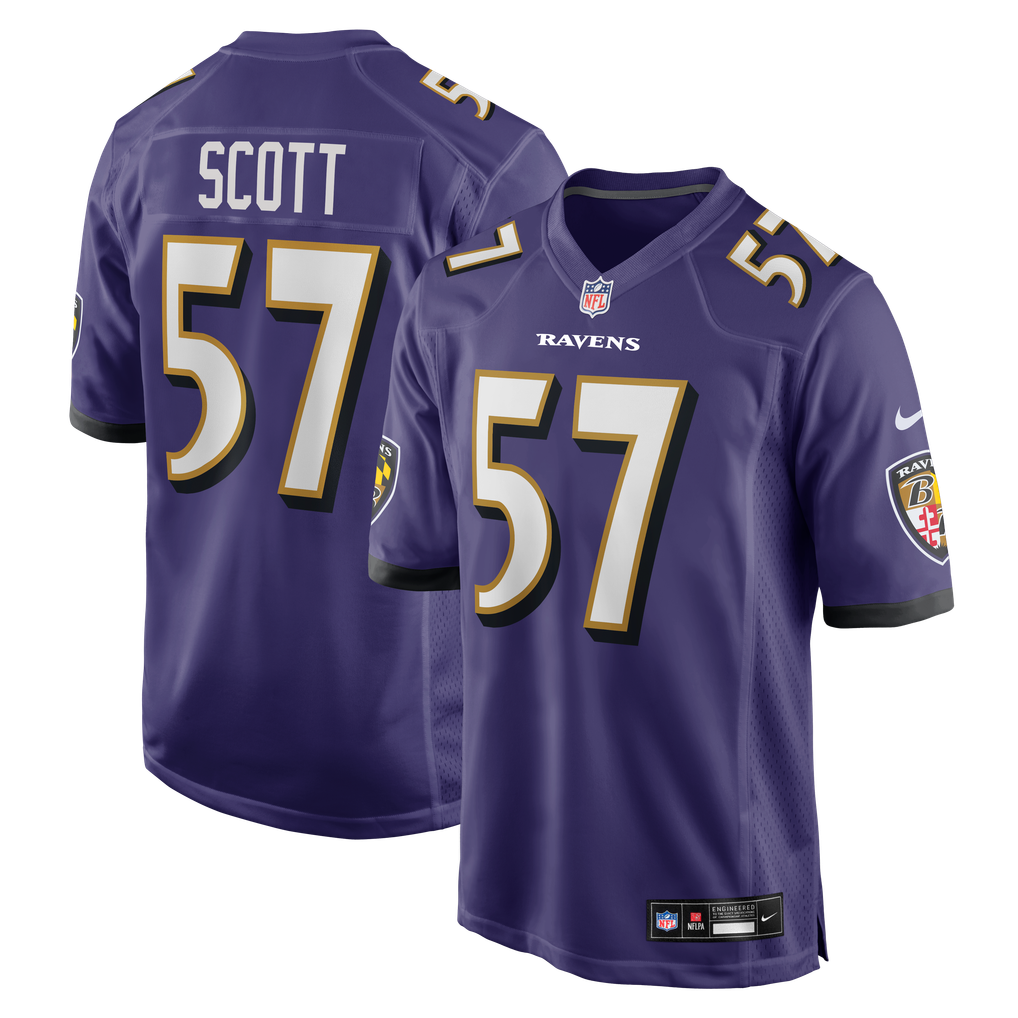 Men's Baltimore Ravens Bart Scott Nike Purple Game Retired Player Jersey