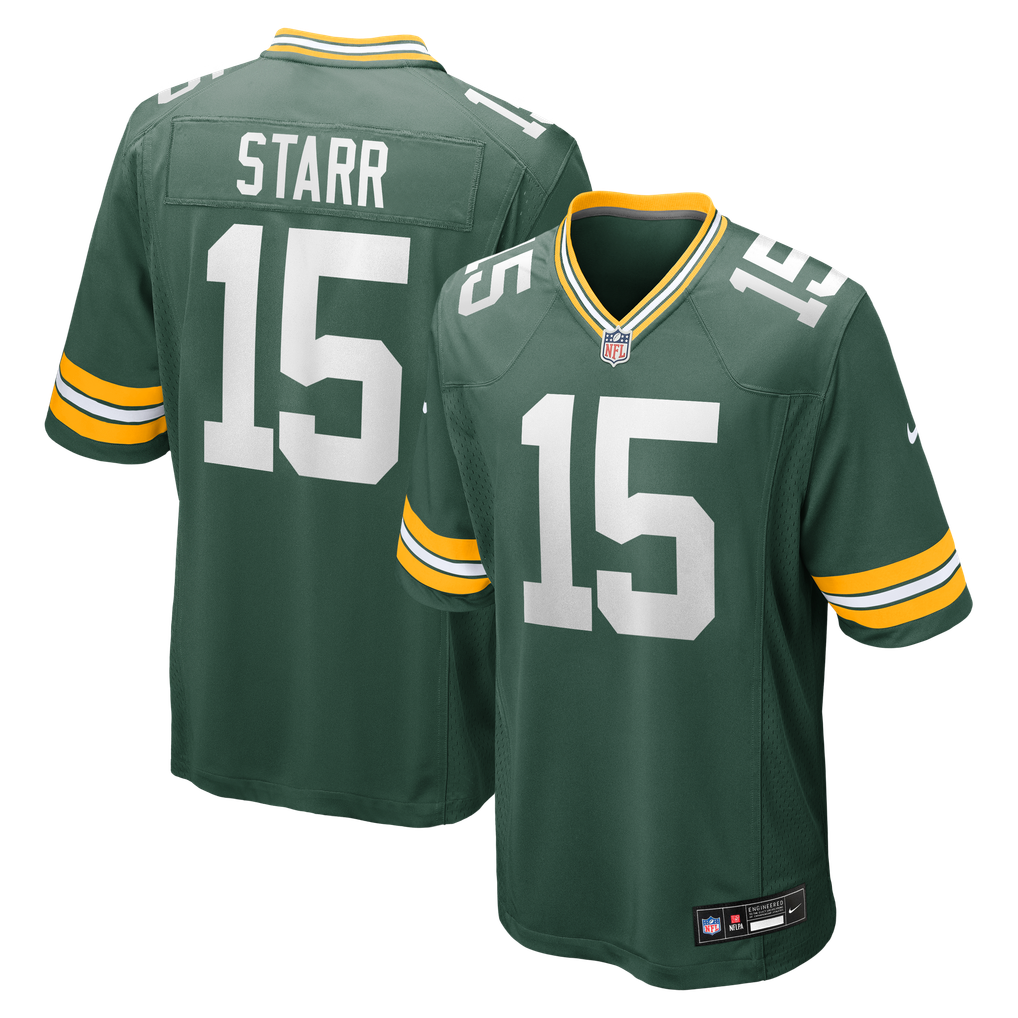 Men's Green Bay Packers Bart Starr Nike Green Game Retired Player Jersey - Image 2