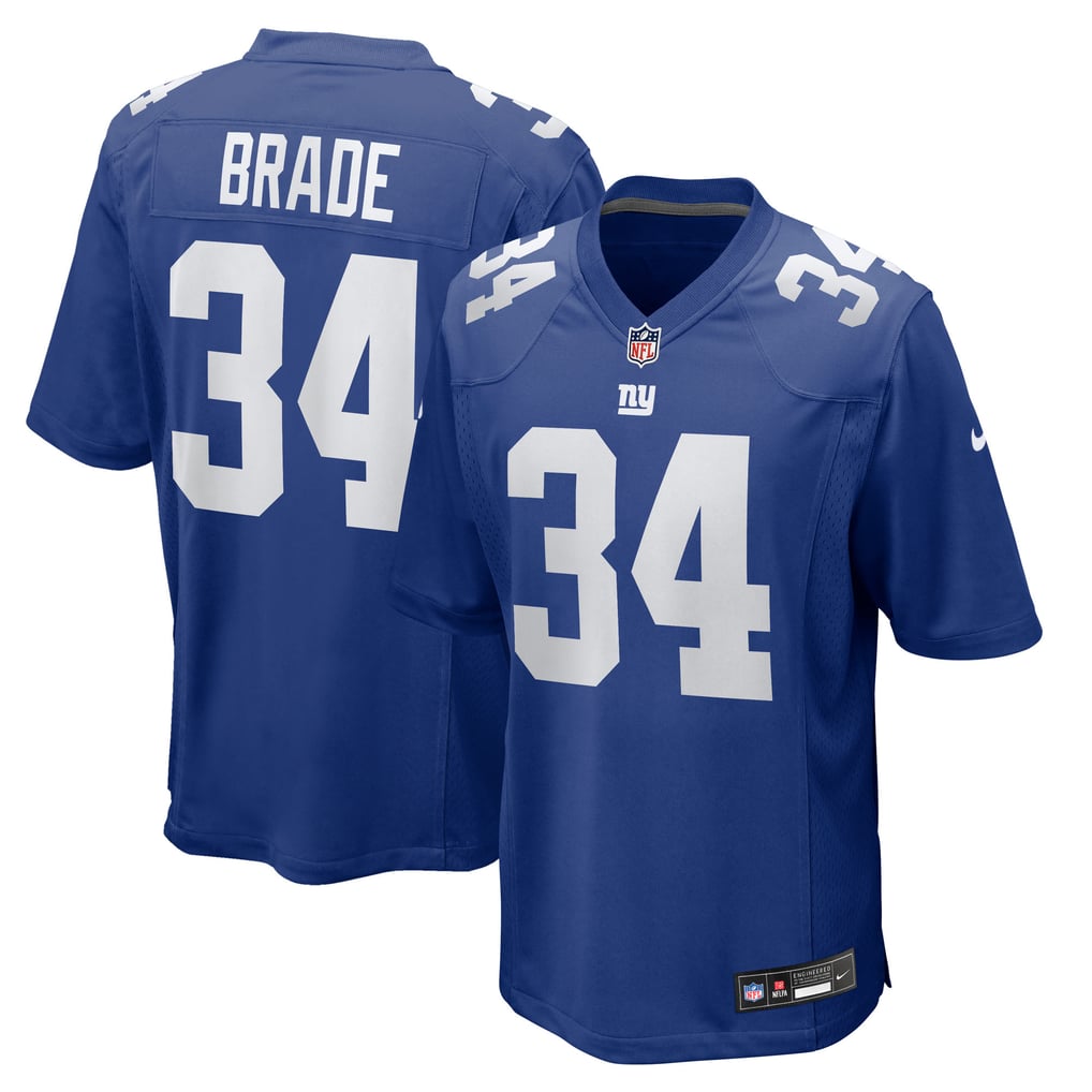 Men's New York Giants Beau Brade Nike  Royal Team Game Jersey - Image 1