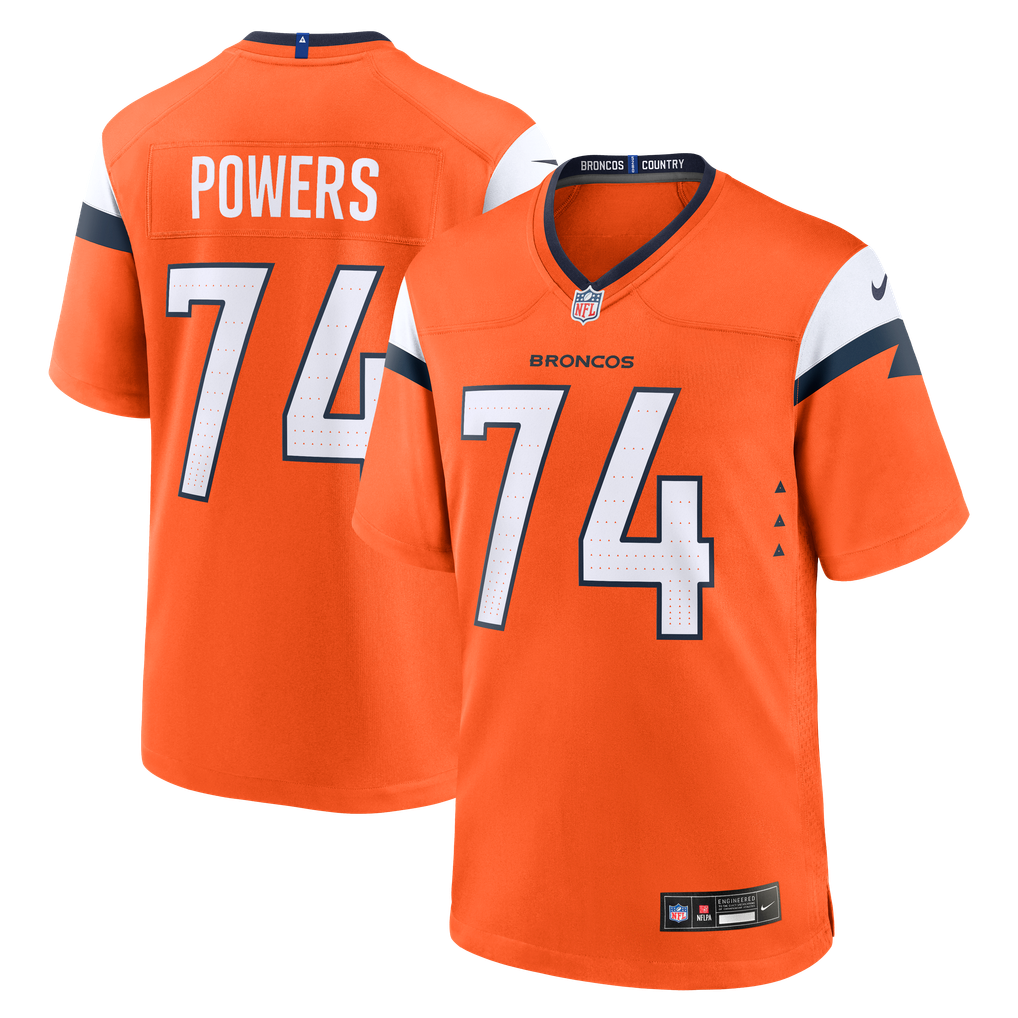 Men's Denver Broncos Ben Powers Nike  Orange Team Game Jersey - Image 2