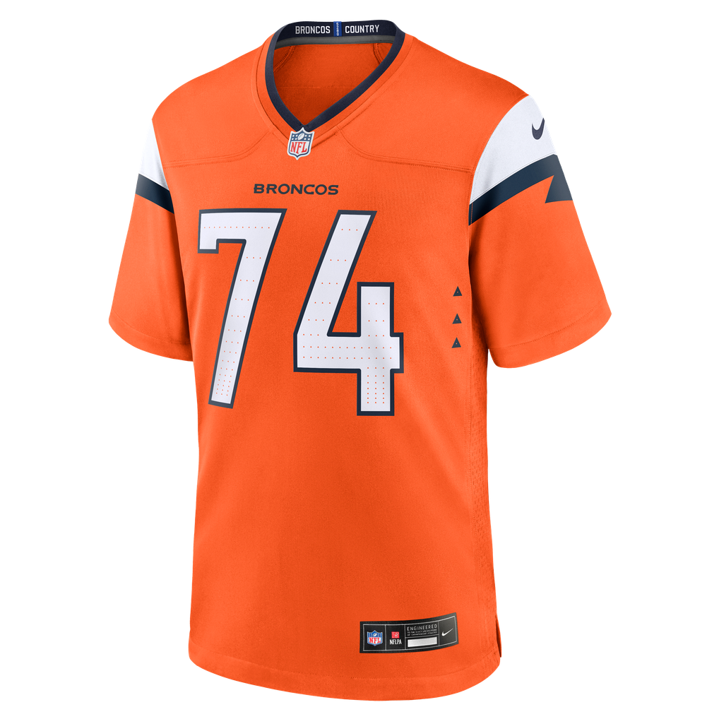 Men's Denver Broncos Ben Powers Nike  Orange Team Game Jersey - Image 3