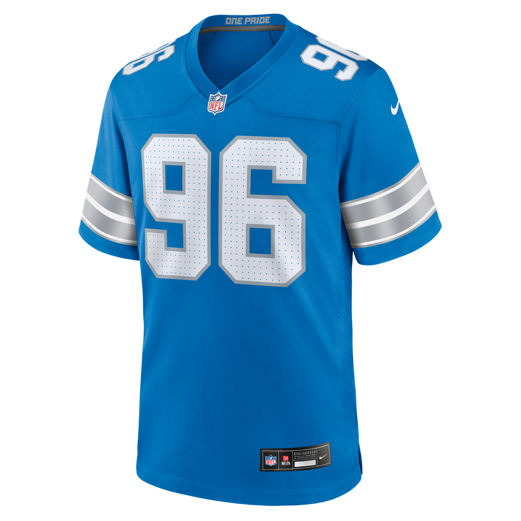 Men's Detroit Lions Ben Stille Nike Blue Team Game Jersey - Image 5