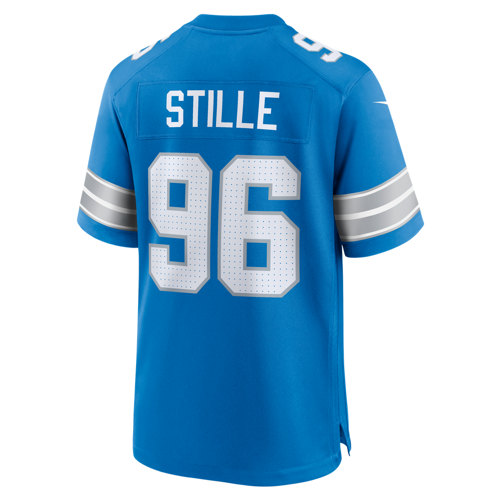Men's Detroit Lions Ben Stille Nike Blue Team Game Jersey - Image 6