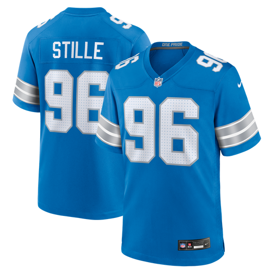 Men's Detroit Lions Ben Stille Nike Blue Team Game Jersey - Image 1