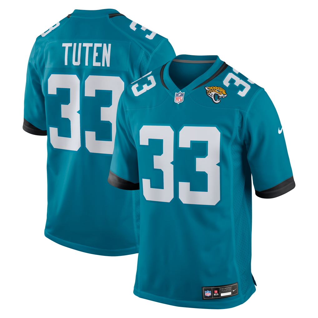 Men's Jacksonville Jaguars Bhayshul Tuten Nike  Teal Team Game Jersey - Image 2