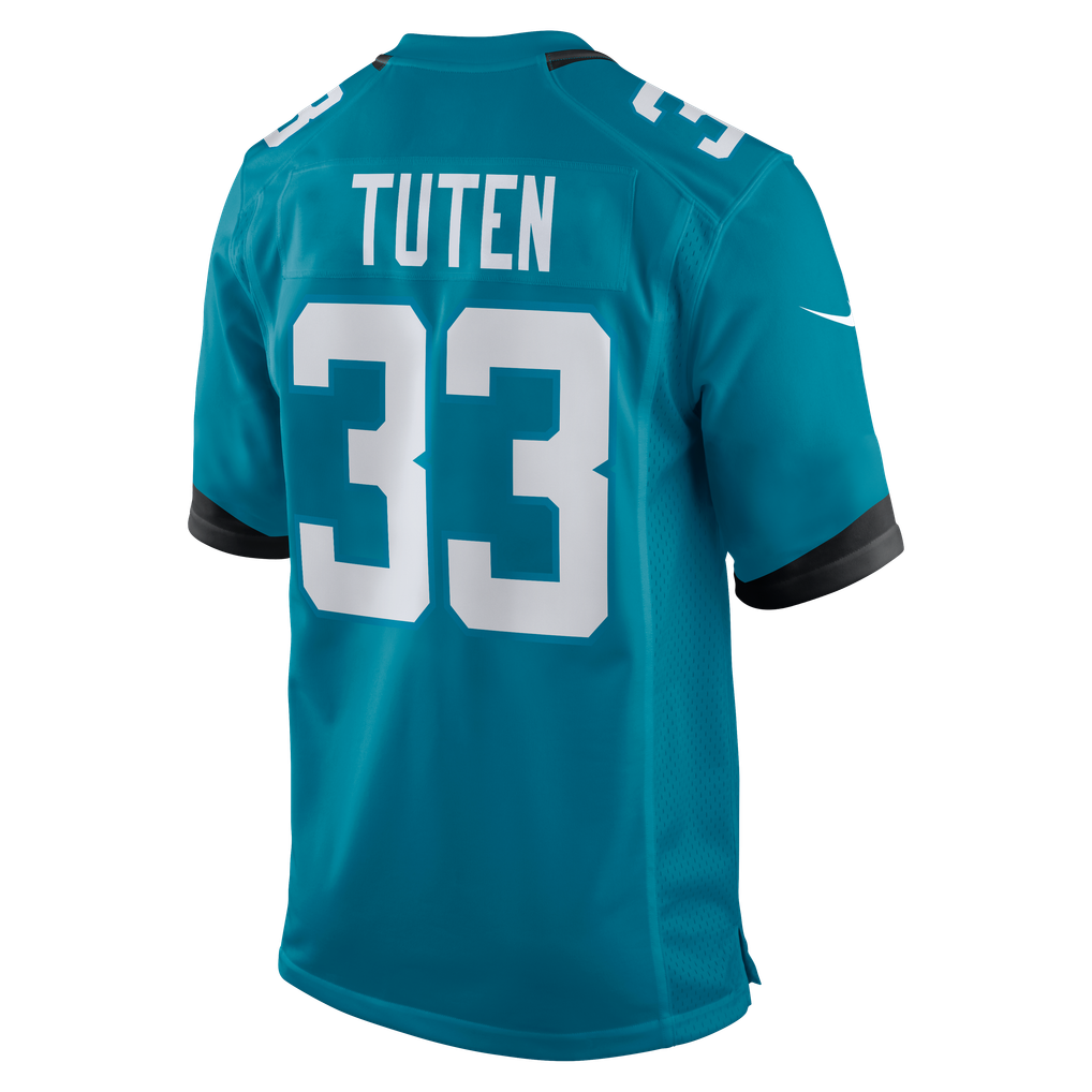 Men's Jacksonville Jaguars Bhayshul Tuten Nike  Teal Team Game Jersey - Image 4