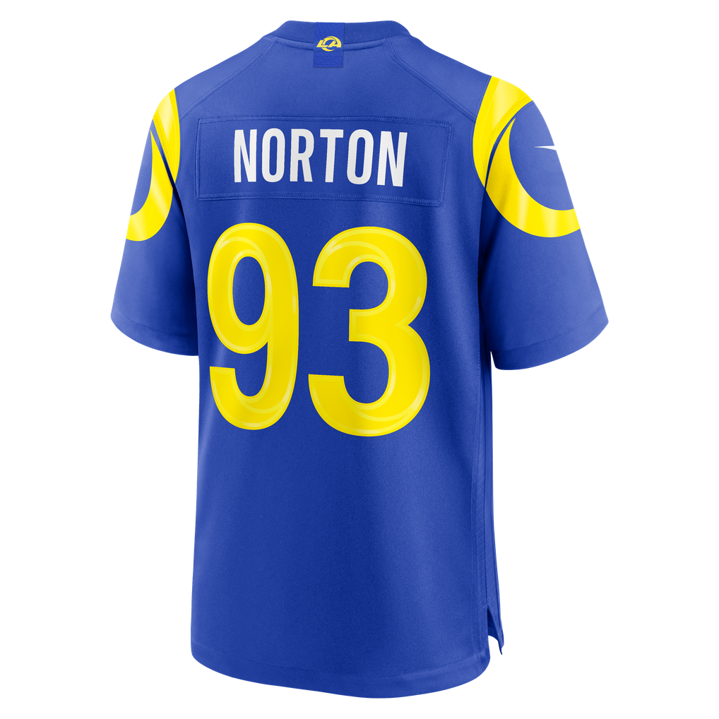 Men's Los Angeles Rams Bill Norton Nike Royal Team Game Jersey - Image 4
