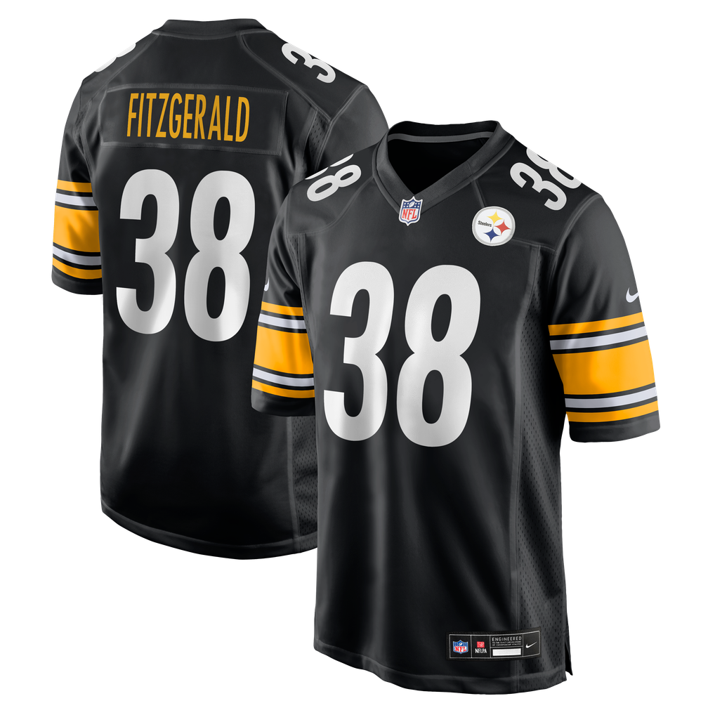 Men's Pittsburgh Steelers Bishop Fitzgerald Nike Black Team Game Jersey - Image 2
