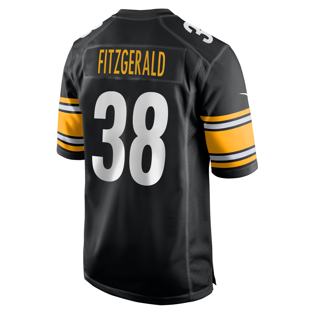 Men's Pittsburgh Steelers Bishop Fitzgerald Nike Black Team Game Jersey - Image 7