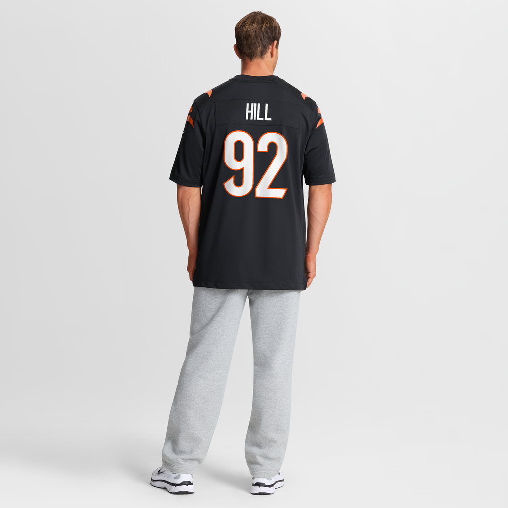 Men's Cincinnati Bengals B.J. Hill Nike Black Game Jersey - Image 9
